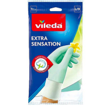 Рукавички латексні для делікатних робіт Vileda Extra Sensation розмір L